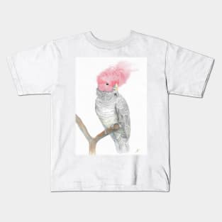 gang gang red head cockatoo parrot watercolor painting Kids T-Shirt